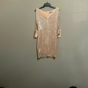 Champagne colored sparkly dress never worn